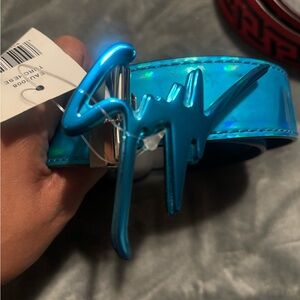 Giuseppe Zanotti Shiny Blue Men's Belt